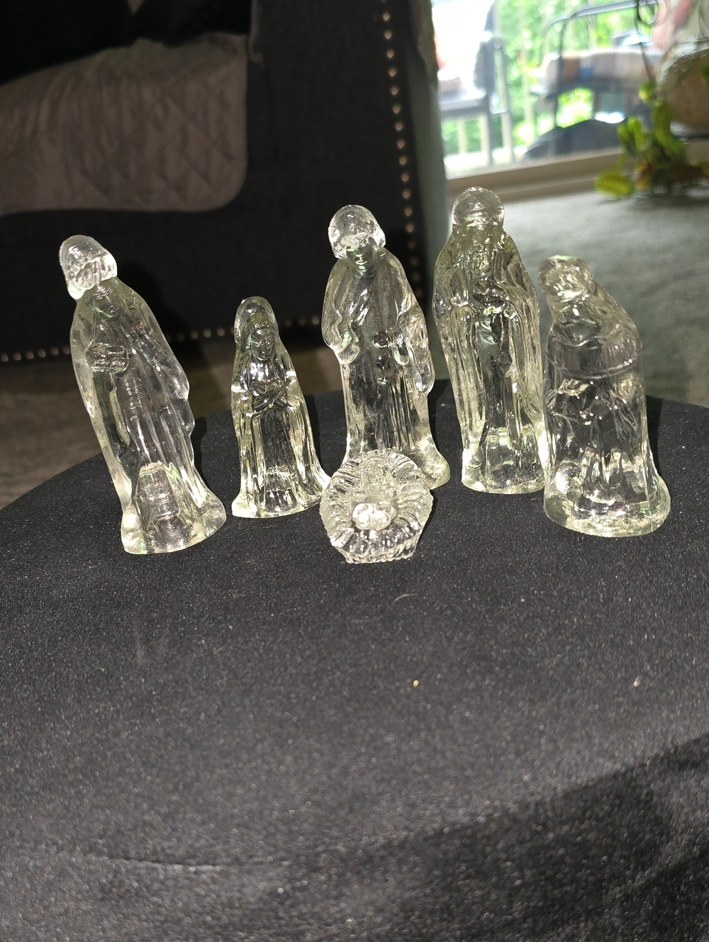 Vintage Glass Nativity Scene - 6 Piece Set